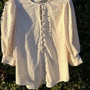 Cream polka dot blouse